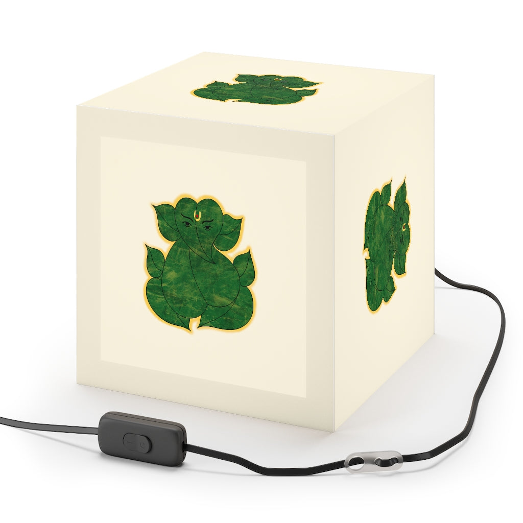 Leaf Ganesha Printed Light Cube Lamp