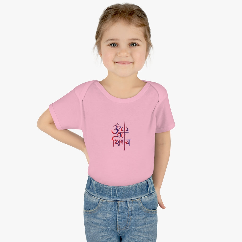 Om Namah Shivay Baby Rib Bodysuit