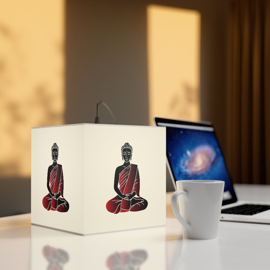 The Red Buddha Printed Light Cube Lamp