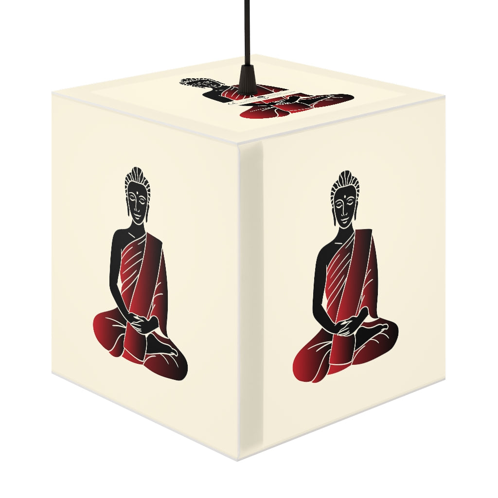 The Red Buddha Printed Light Cube Lamp