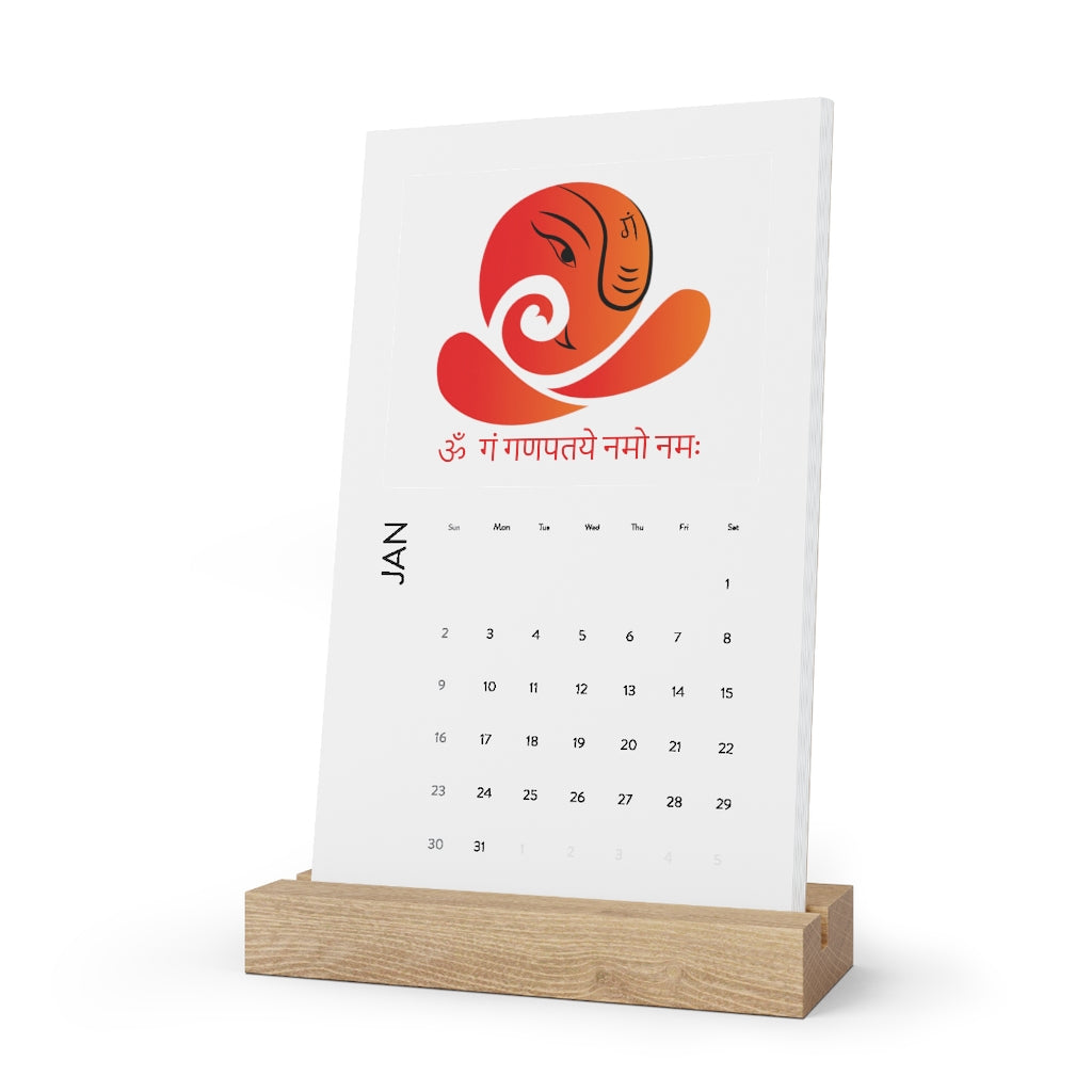 Ganesha Mantra Printed Desk Calendar (2022)