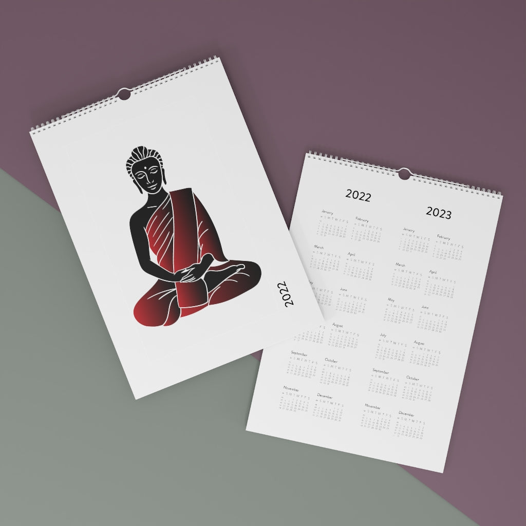 Red Buddha Printed Wall Calendar
