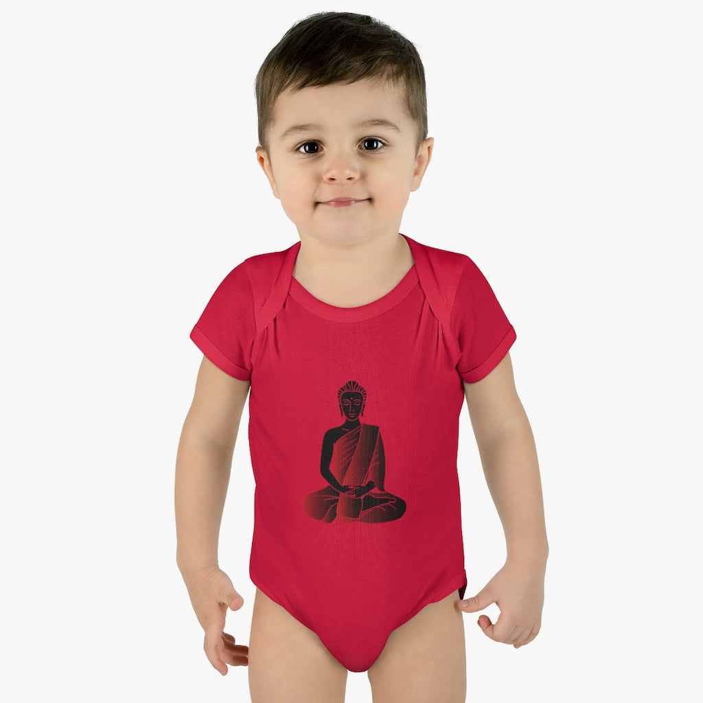 Red Buddha Baby Rib Bodysuit